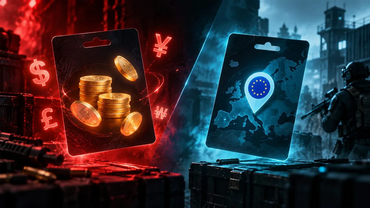 Ilustrasi Riot Cash vs Valorant Gift Card EUR
